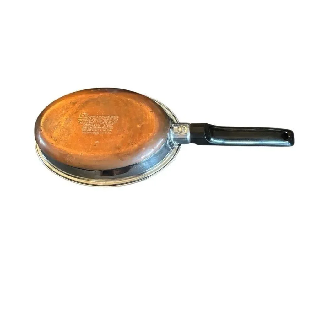 Ekcoware Stainless Steel With Thick Copper Bottom Oval Frying Pan